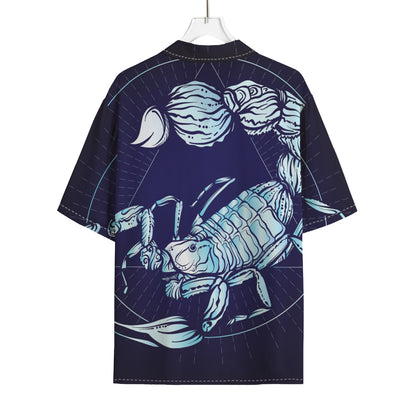 Astrological Scorpio Sign Print Rayon Hawaiian Shirt