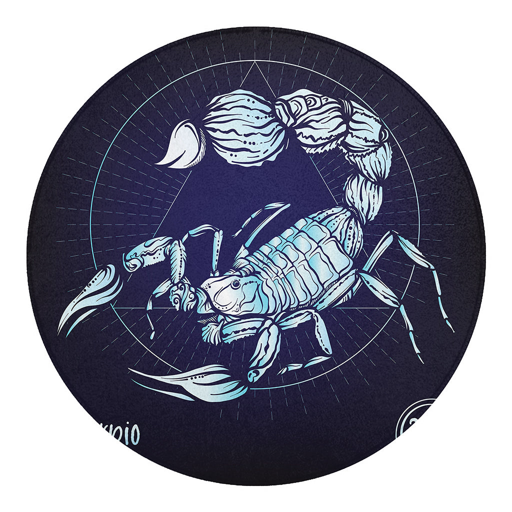 Astrological Scorpio Sign Print Round Blanket