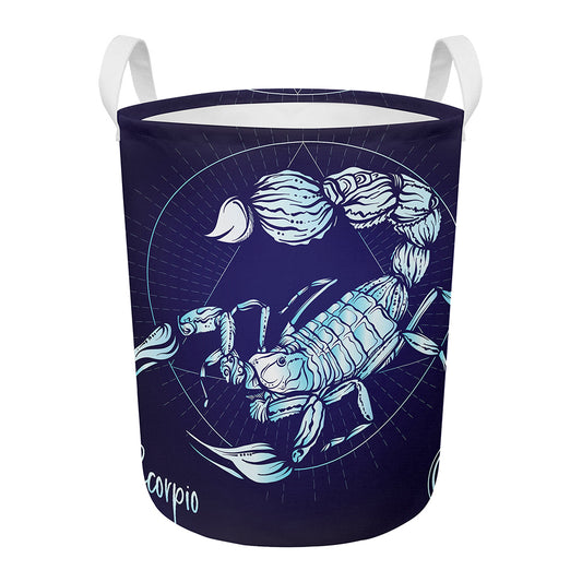 Astrological Scorpio Sign Print Round Laundry Basket
