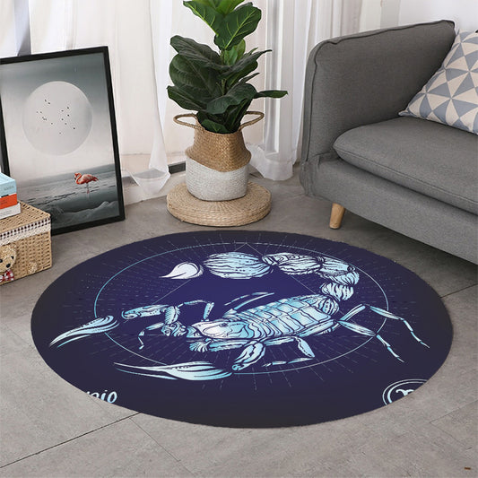 Astrological Scorpio Sign Print Round Rug