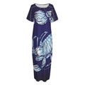 Astrological Scorpio Sign Print Short Sleeve Long Nightdress