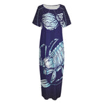 Astrological Scorpio Sign Print Short Sleeve Long Nightdress