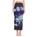 Astrological Scorpio Sign Print Side Slit Maxi Skirt