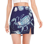Astrological Scorpio Sign Print Side Slit Mini Skirt