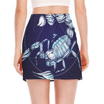 Astrological Scorpio Sign Print Side Slit Mini Skirt