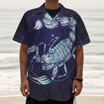 Astrological Scorpio Sign Print Textured Short Sleeve Shirt