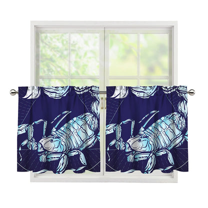 Astrological Scorpio Sign Print Tier Curtains