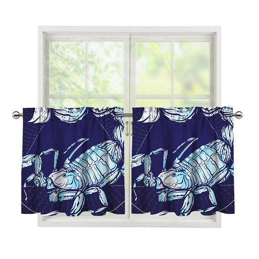 Astrological Scorpio Sign Print Tier Curtains