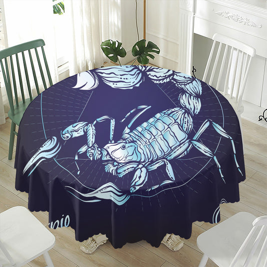 Astrological Scorpio Sign Print Waterproof Round Tablecloth