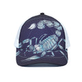 Astrological Scorpio Sign Print White Mesh Trucker Hat