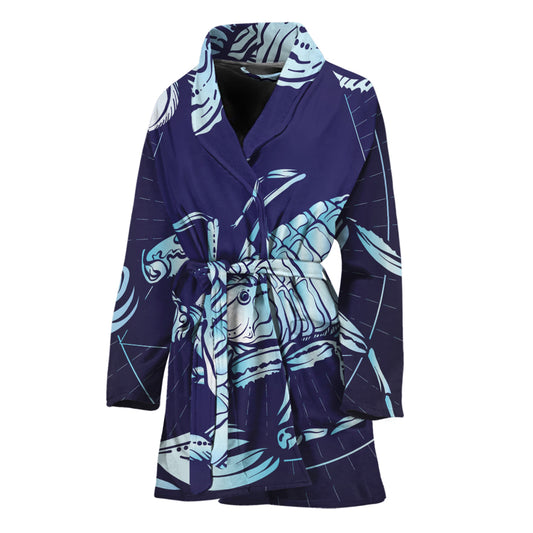 Astrological Scorpio Sign Print Women's Bathrobe