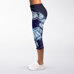 Astrological Scorpio Sign Print Women's Capri Leggings