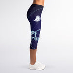 Astrological Scorpio Sign Print Women's Capri Leggings