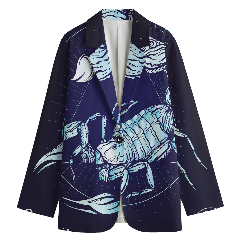 Astrological Scorpio Sign Print Women's Cotton Blazer
