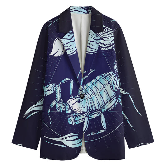 Astrological Scorpio Sign Print Women's Cotton Blazer