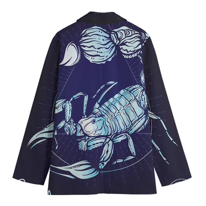 Astrological Scorpio Sign Print Women's Cotton Blazer