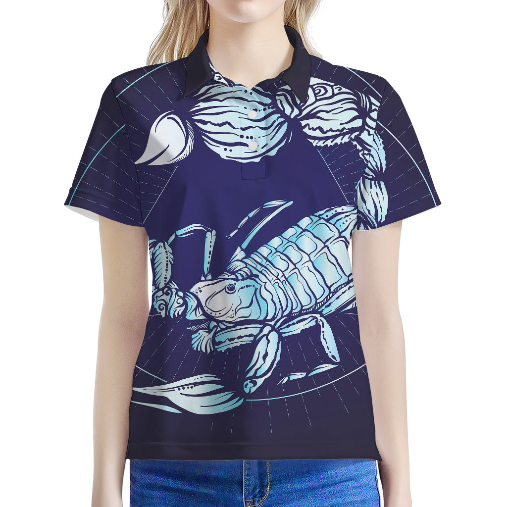Astrological Scorpio Sign Print Women's Polo Shirt