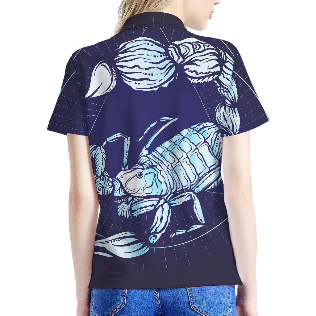Astrological Scorpio Sign Print Women's Polo Shirt