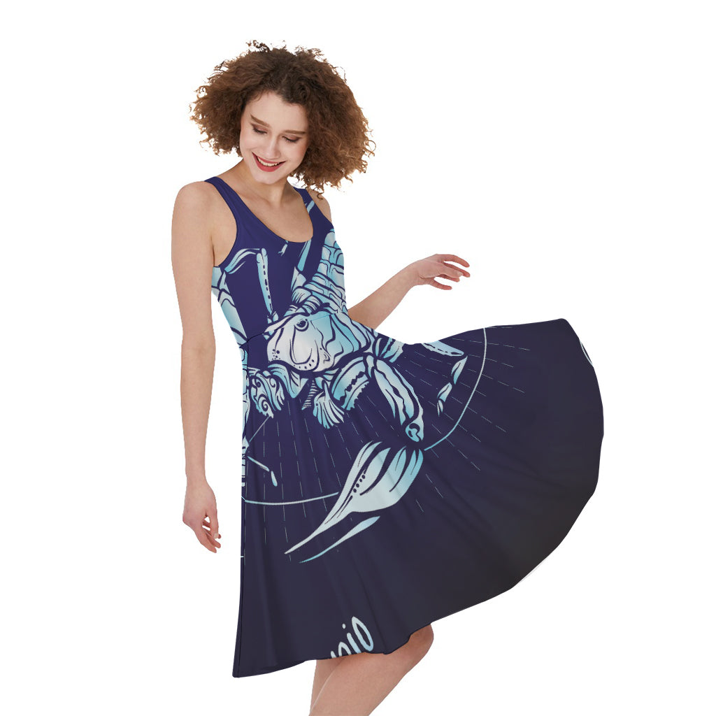 Astrological Scorpio Sign Print Women's Sleeveless Dress