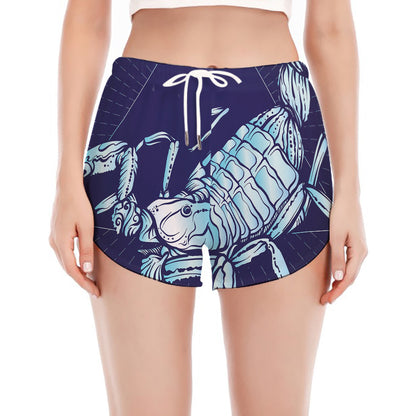 Astrological Scorpio Sign Print Women's Split Running Shorts