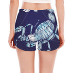 Astrological Scorpio Sign Print Women's Split Running Shorts