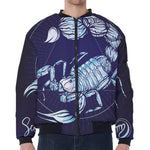 Astrological Scorpio Sign Print Zip Sleeve Bomber Jacket