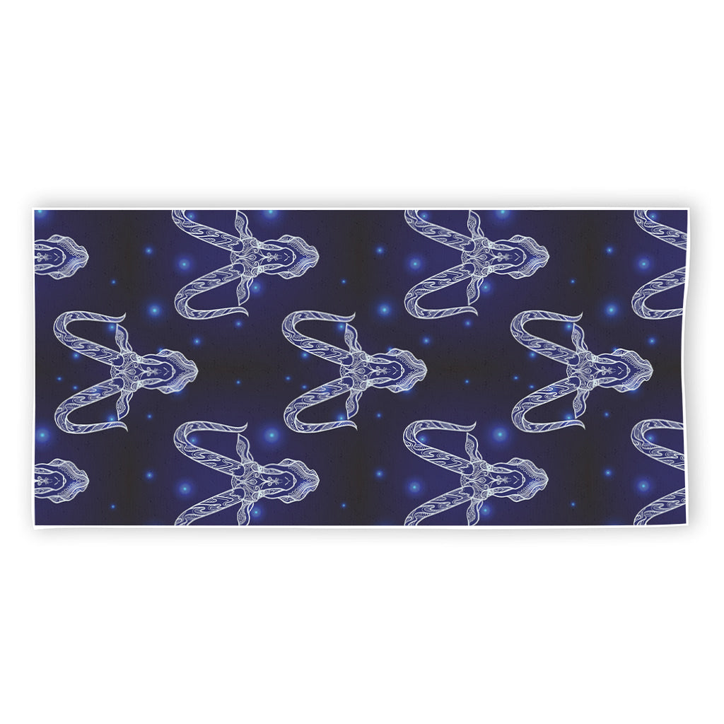 Astrology Capricorn Sign Print Beach Towel