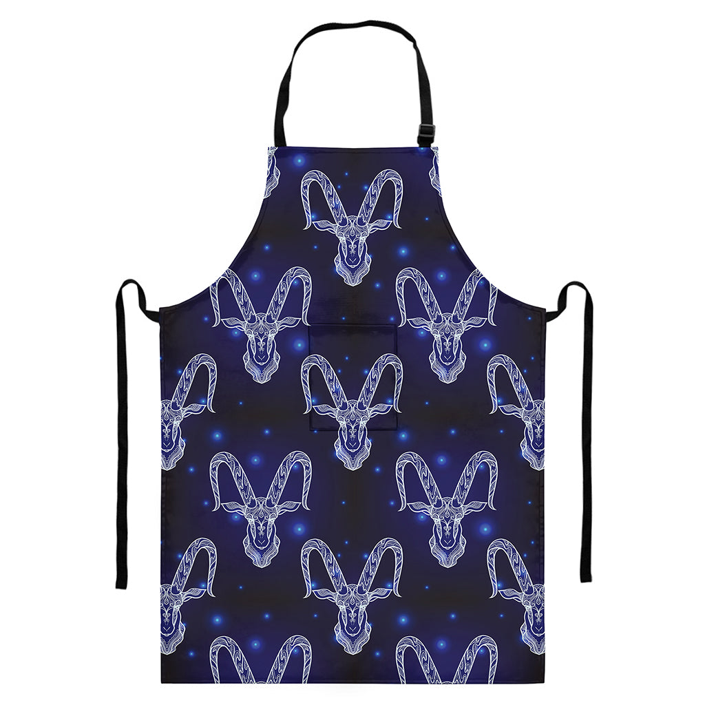 Astrology Capricorn Sign Print Bib Apron With Pocket