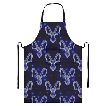 Astrology Capricorn Sign Print Bib Apron With Pocket