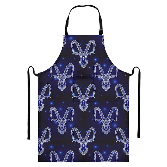 Astrology Capricorn Sign Print Bib Apron With Pocket