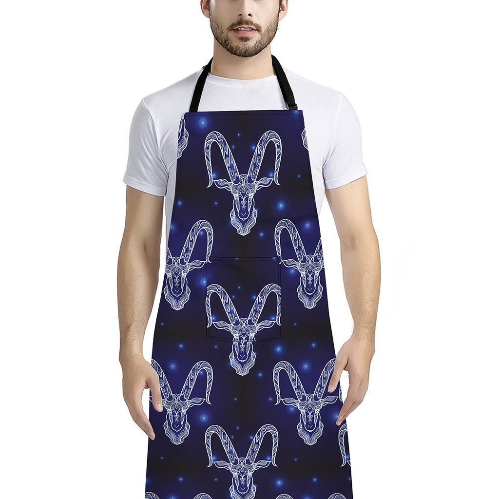 Astrology Capricorn Sign Print Bib Apron With Pocket
