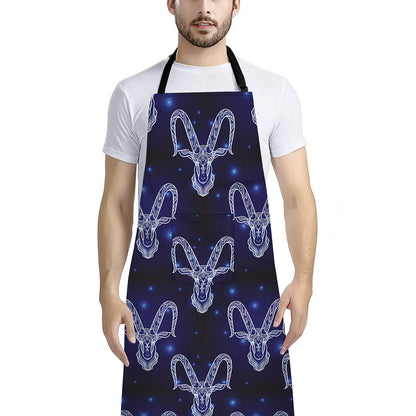 Astrology Capricorn Sign Print Bib Apron With Pocket