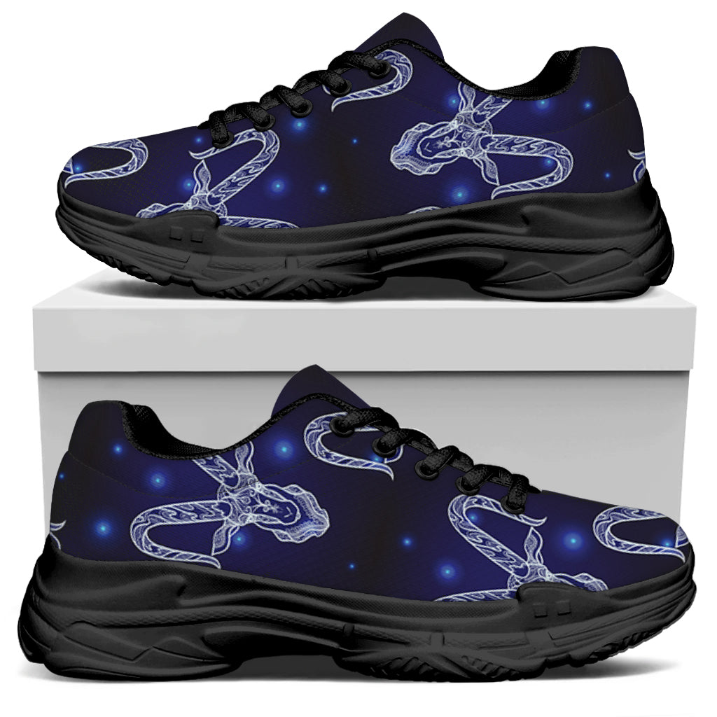 Astrology Capricorn Sign Print Black Chunky Shoes