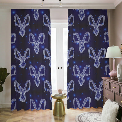 Astrology Capricorn Sign Print Blackout Pencil Pleat Curtains