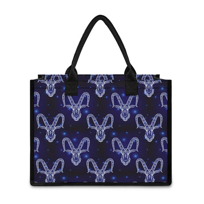 Astrology Capricorn Sign Print Canvas Tote Bag