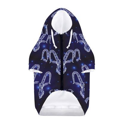 Astrology Capricorn Sign Print Dog Zip Up Hoodie