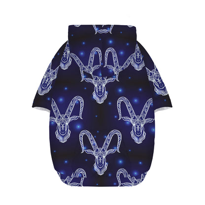 Astrology Capricorn Sign Print Dog Zip Up Hoodie