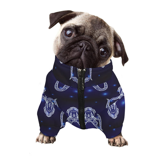 Astrology Capricorn Sign Print Dog Zip Up Jacket