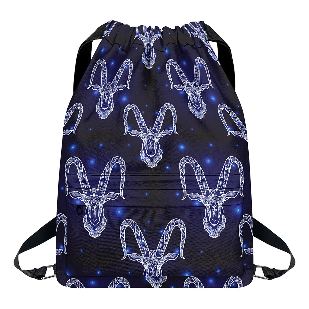 Astrology Capricorn Sign Print Drawstring Backpack