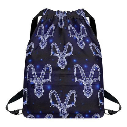 Astrology Capricorn Sign Print Drawstring Backpack