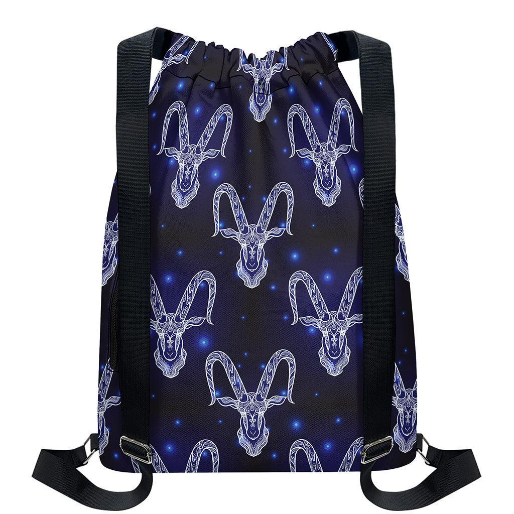 Astrology Capricorn Sign Print Drawstring Backpack