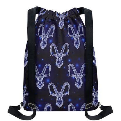 Astrology Capricorn Sign Print Drawstring Backpack