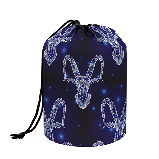Astrology Capricorn Sign Print Drawstring Makeup Bag