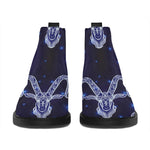 Astrology Capricorn Sign Print Flat Ankle Boots