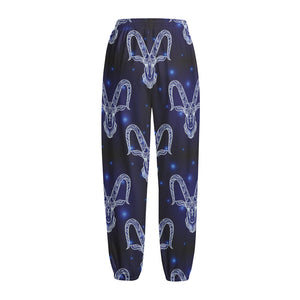 Astrology Capricorn Sign Print Fleece Lined Knit Pants