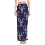 Astrology Capricorn Sign Print High Slit Maxi Skirt