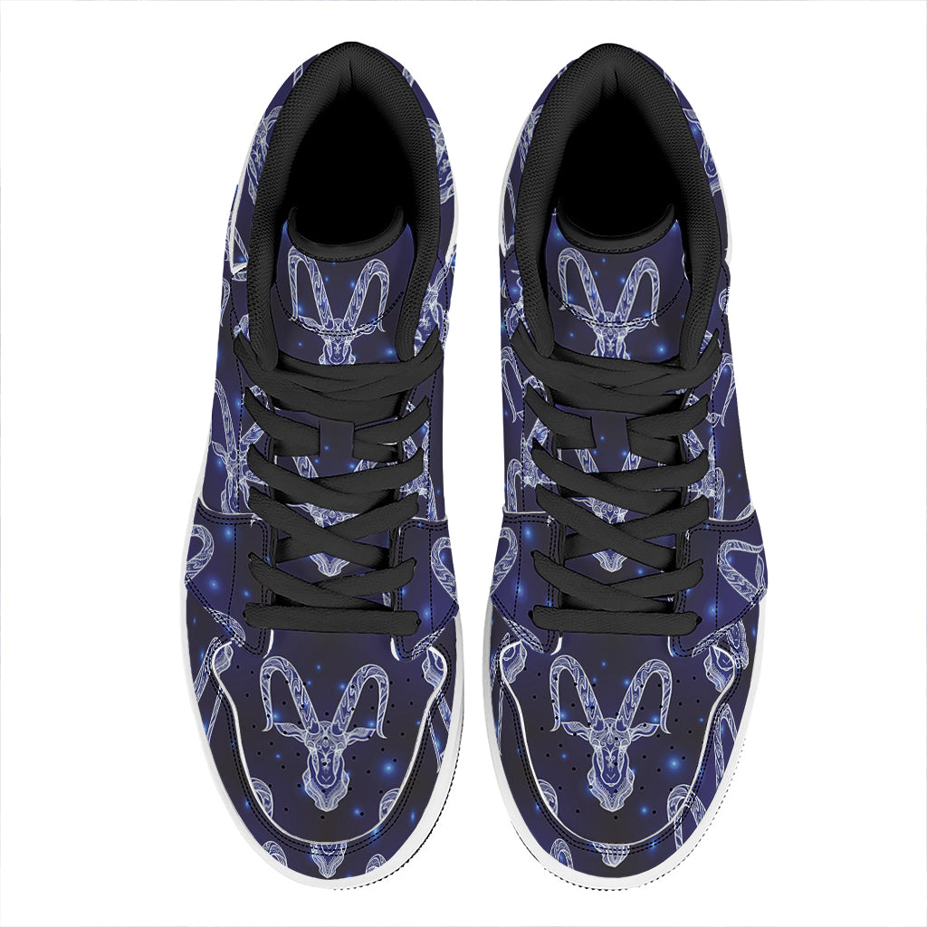 Astrology Capricorn Sign Print High Top Leather Sneakers