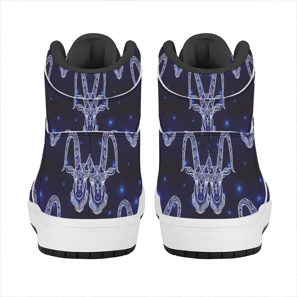 Astrology Capricorn Sign Print High Top Leather Sneakers