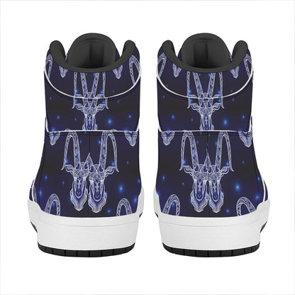 Astrology Capricorn Sign Print High Top Leather Sneakers