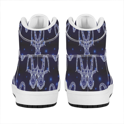 Astrology Capricorn Sign Print High Top Leather Sneakers
